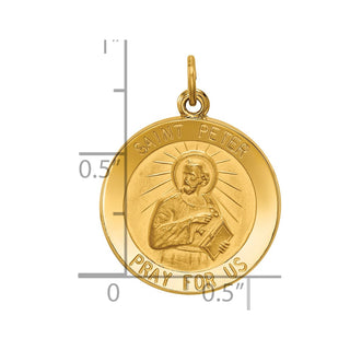14k Yellow Gold Saint Peter Medal Pendant