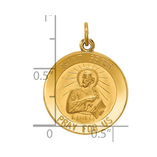 14k Yellow Gold Saint Peter Medal Pendant