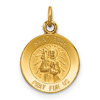 14K Yellow Gold Saint Roch Medal Charm XR635