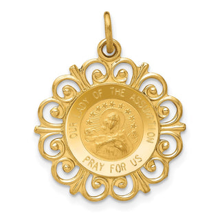 14k Yellow Gold Our Lady Of The Assumption Medal Pendant