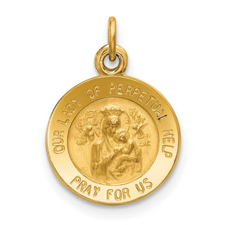 14K Yellow Gold Our Lady of Perpetual Help Medal Charm XR642