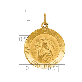 14k Yellow Gold Our Lady Of Perpetual Help Medal Pendant