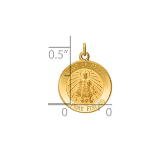 14K Yellow Gold Infant of Prague Medal Charm XR645