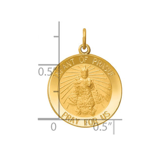 14K Yellow Gold Infant of Prague Medal Charm XR647