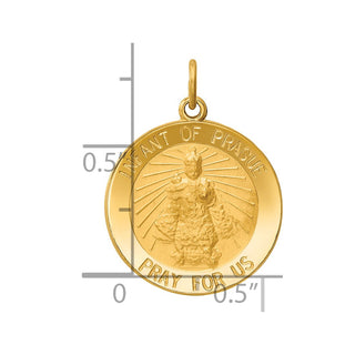 14K Yellow Gold Infant of Prague Medal Charm XR647