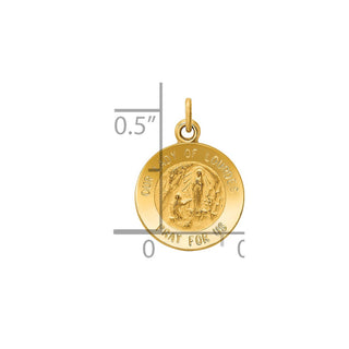 14K Yellow Gold Our Lady of Lourdes Medal Charm