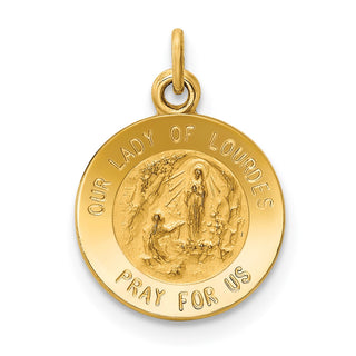 14K Yellow Gold Our Lady of Lourdes Medal Charm