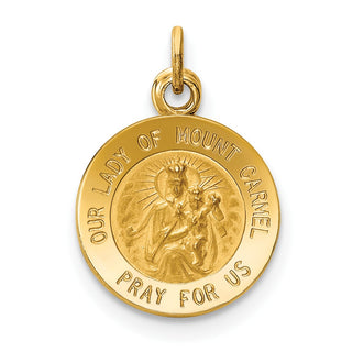 14K Yellow Gold Our Lady of Mt. Carmel Medal Charm XR651
