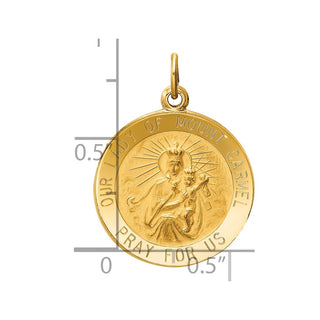 14K Yellow Gold Our Lady of Mt. Carmel Medal Charm XR652