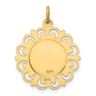 14K Yellow Gold Our Lady of Mt. Carmel Medal Charm XR653