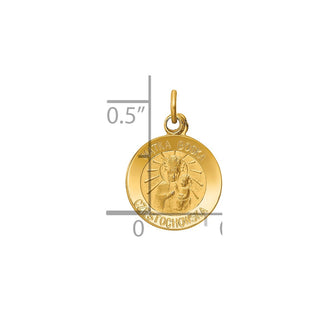 14K Yellow Gold Matka Boska Medal Charm XR654