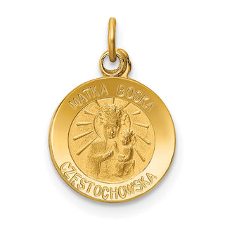 14K Yellow Gold Matka Boska Medal Charm XR654