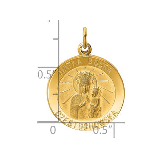14K Yellow Gold Matka Boska Medal Charm XR655
