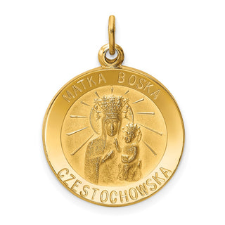 14K Yellow Gold Matka Boska Medal Charm XR655