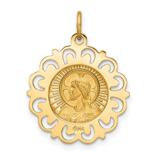14K Yellow Gold Matka Boska Medal Charm XR656