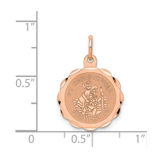 14k Rose Gold Saint Christopher Medal Charm