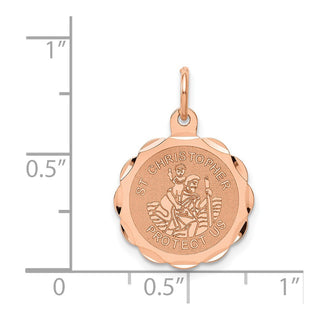14k Rose Gold Saint Christopher Medal Charm