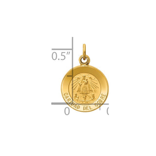 14K Yellow Gold Caridad Del Cobre Medal Charm