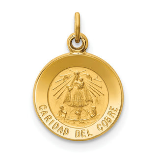 14K Yellow Gold Caridad Del Cobre Medal Charm