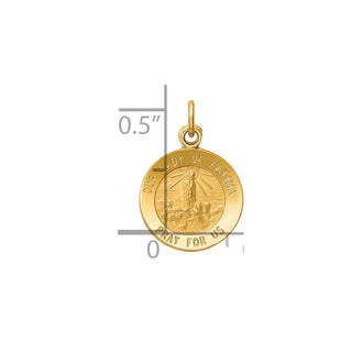 14K Yellow Gold Our Lady of Fatima Medal Charm XR664