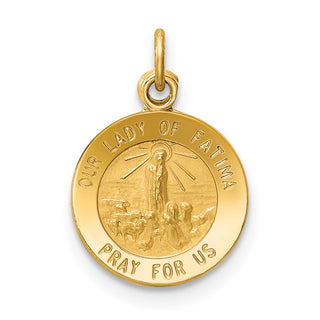 14K Yellow Gold Our Lady of Fatima Medal Charm XR664