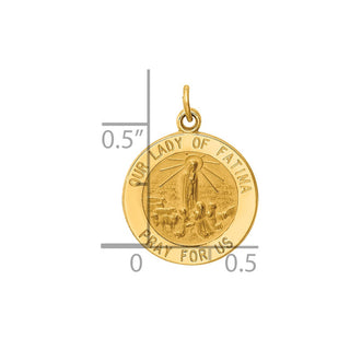 14K Yellow Gold Our Lady of Fatima Medal Charm XR665