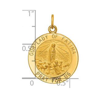 14k Yellow Gold Our Lady Of Fatima Medal Pendant XR666