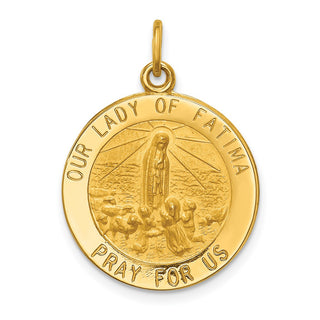 14k Yellow Gold Our Lady Of Fatima Medal Pendant XR666