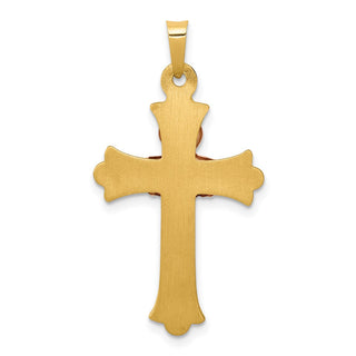 14k Yellow and Rose Gold Claddagh Cross Pendant XR715