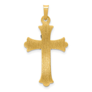 14k Yellow and White Gold Claddagh Cross Pendant XR718