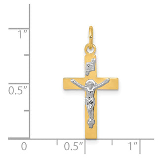 14k Two-tone Gold INRI Crucifix Pendant XR725