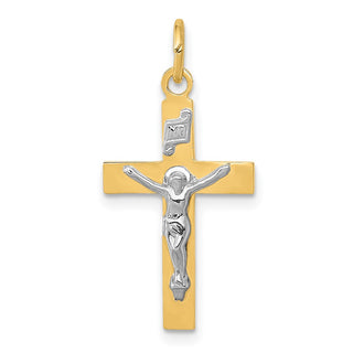 14k Two-tone Gold INRI Crucifix Pendant XR725