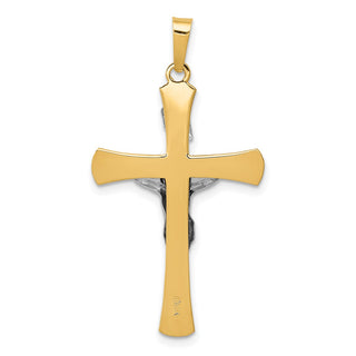 14k Yellow and White Gold Inri Latin Crucifix Pendant XR729