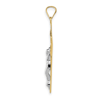 14k Two-tone Gold INRI Crucifix Pendant XR738