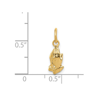 14k Yellow Gold Praying Hands Charm XR770