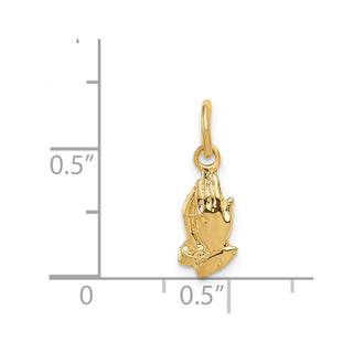 14k Yellow Gold Praying Hands Charm XR770