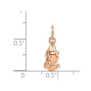14K Rose Gold Praying Hands Charm