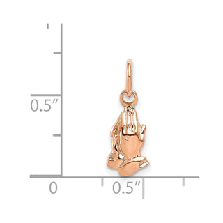 14K Rose Gold Praying Hands Charm