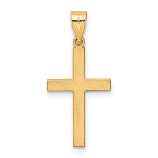 14k Yellow Gold Polished .01ctw Diamond Cross Pendant XR775