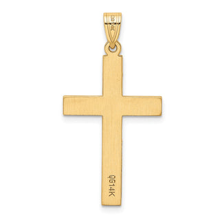 14k Yellow Gold Polished .02ctw Diamond Cross Pendant XR778