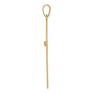 14k Yellow Gold Polished .03ctw Diamond Cross Pendant