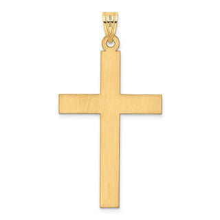 14k Yellow Gold Polished .03ctw Diamond Cross Pendant