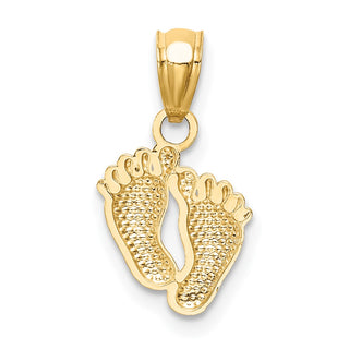 14k Yellow Gold Small Feet Pendant