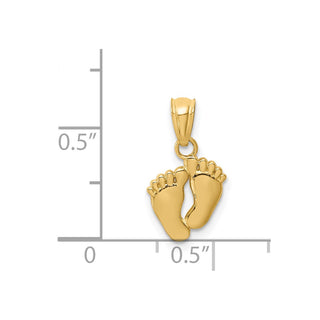 14k Yellow Gold Small Feet Pendant