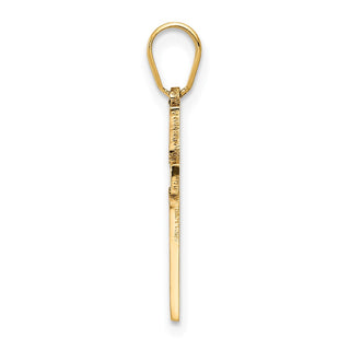14k Yellow Gold Laser Designed Cross Pendant XR940
