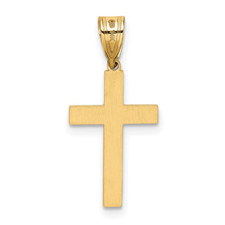 14k Yellow Gold Laser Designed Cross Pendant XR940