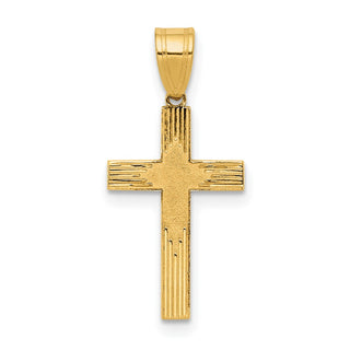 14k Yellow Gold Laser Designed Cross Pendant XR940