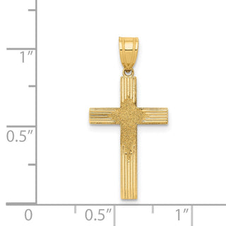 14k Yellow Gold Laser Designed Cross Pendant XR941