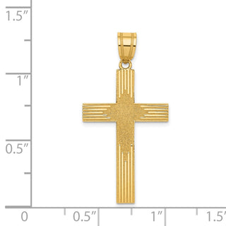 14k Yellow Gold Laser Designed Cross Pendant XR942