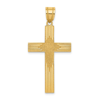 14k Yellow Gold Laser Designed Cross Pendant XR942